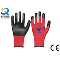 13 Guage Polyester Shell Natrile Coated Safety Work Glove (N7003)